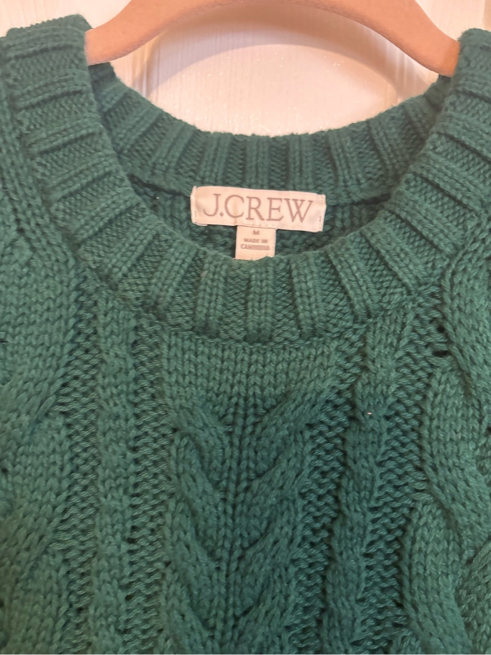 J crew Cable Knit Crewneck Sweater - Teal - Picture 7 of 12